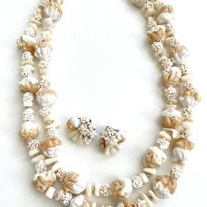 Japan Signed RARE Vintage Necklace and Earrings Chunky Necklace and Earrings set